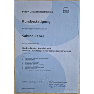 Beckenboden Zertifikat