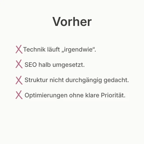 Website SEO Vorher Website SEO Vorher