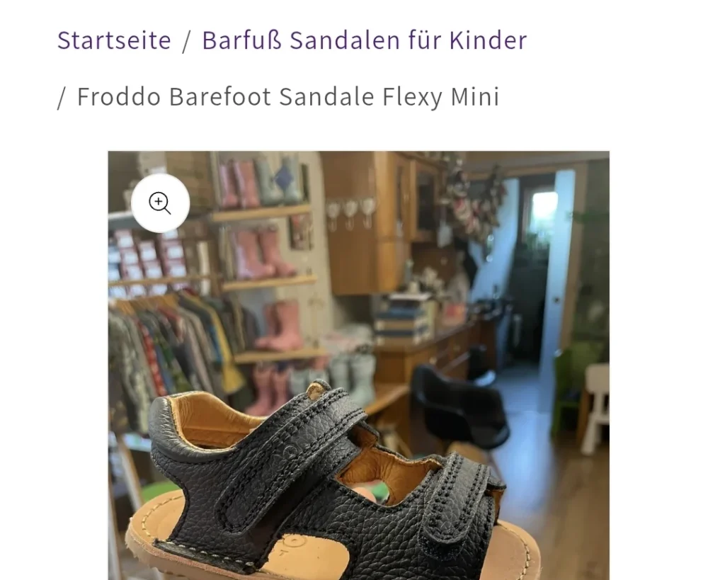 Breadcrumb Shopify Theme Dawn integriert