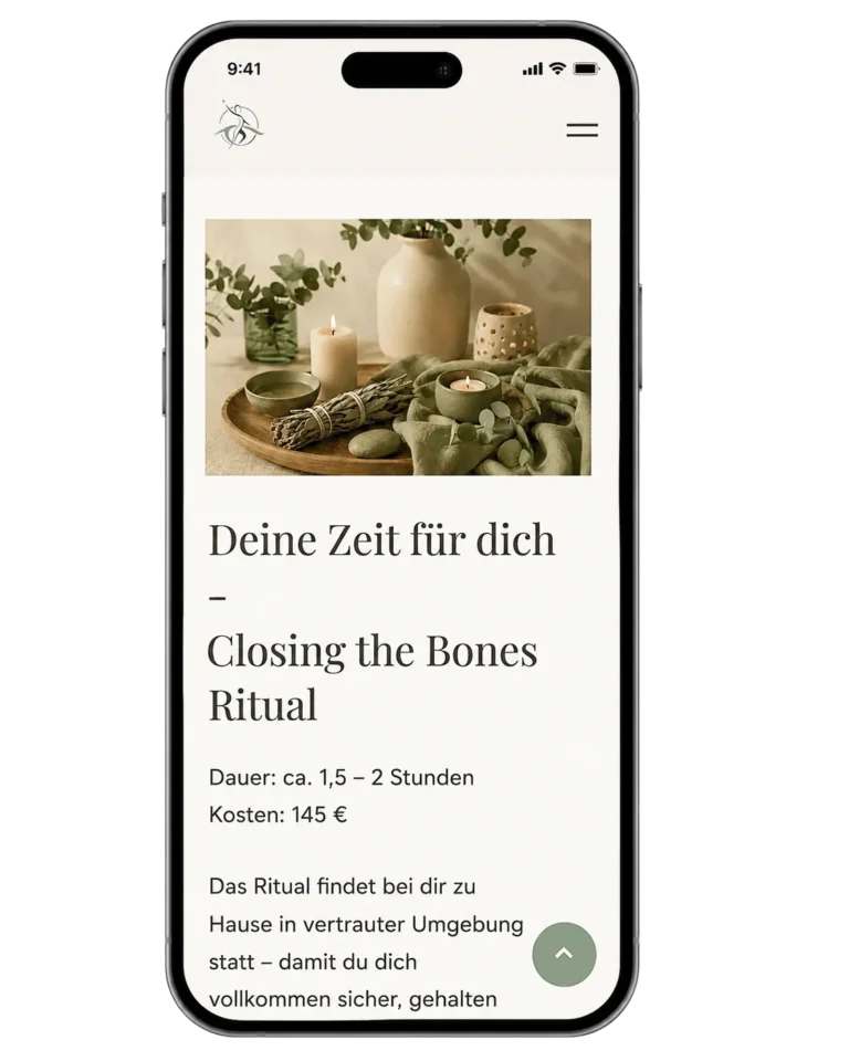 Mobile Seite Ansicht Projekt Lissi-fit