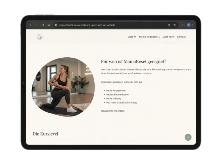 Projekt Lissi-fit Bsp. Unterseite