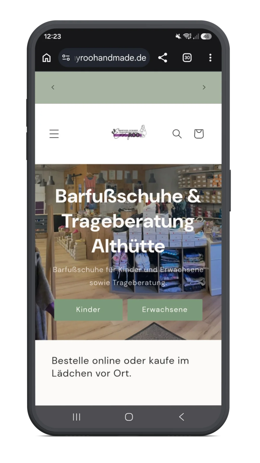 Emmyroo Barfußschuhe Projekt Referenz Mockup
