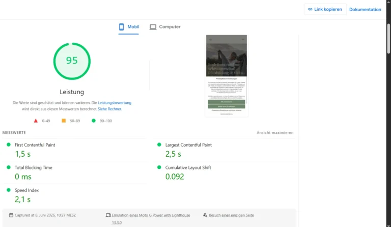 PageSpeed Insights Lissi-fit