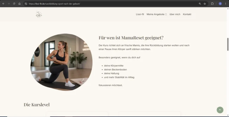 Projekt Lissi-fit Bsp. Unterseite